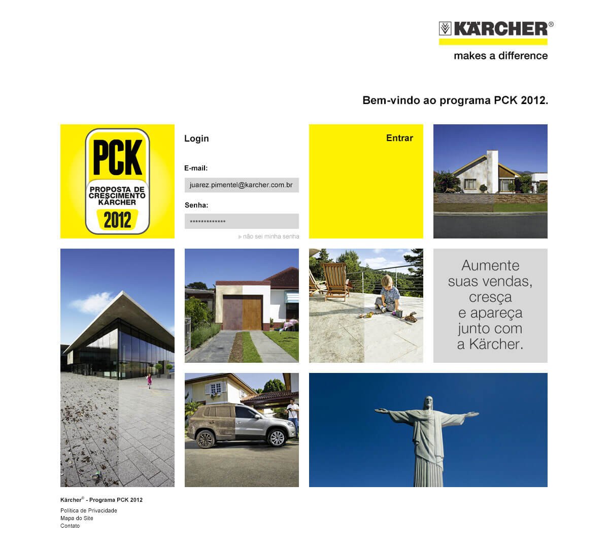 Programação hotsite Kärcher PCK - Página Inicial